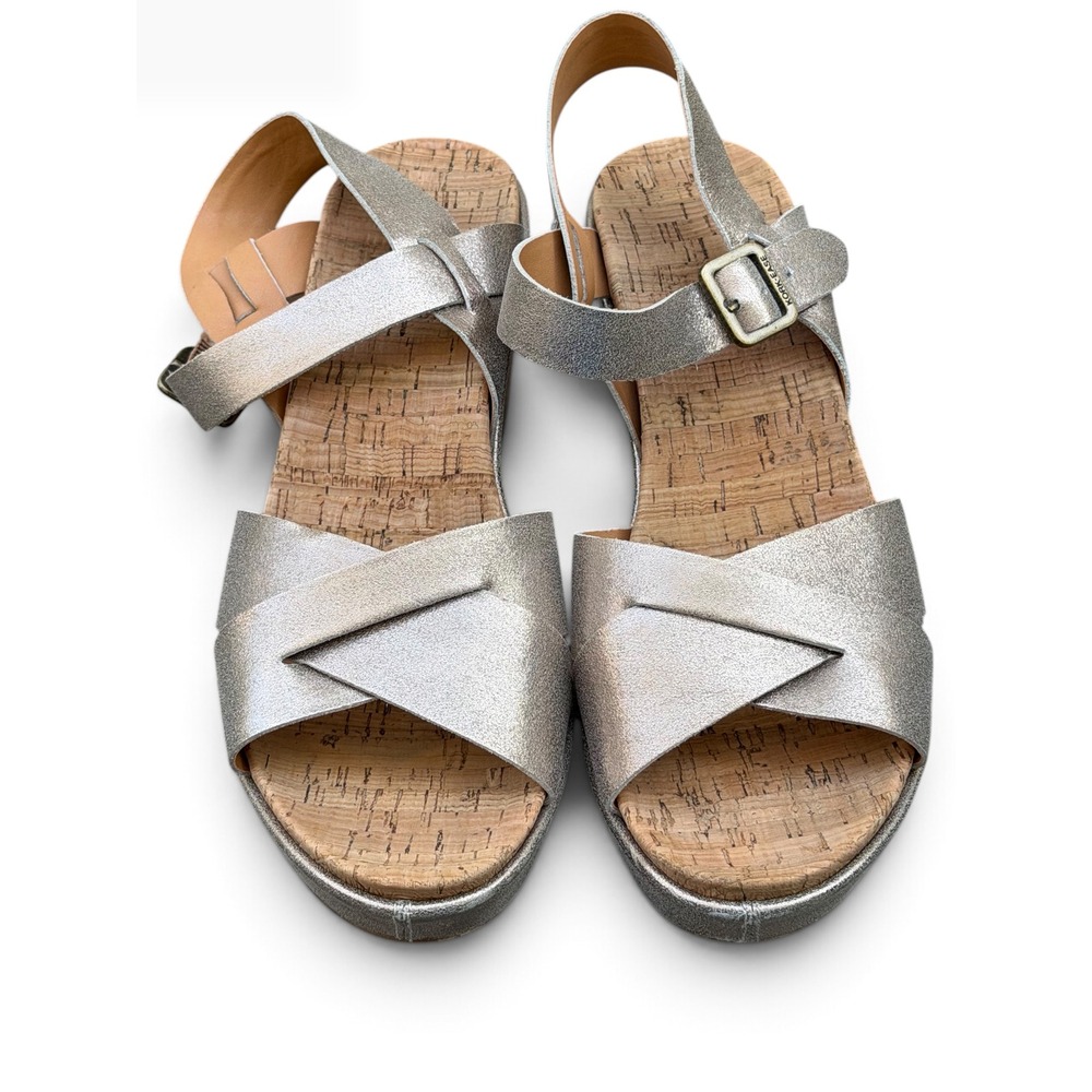 Kork-Ease Ava 2.0 Platform Wedge Sandal Womens 9 Champagne Gold Metallic Leather - Picture 12 of 12